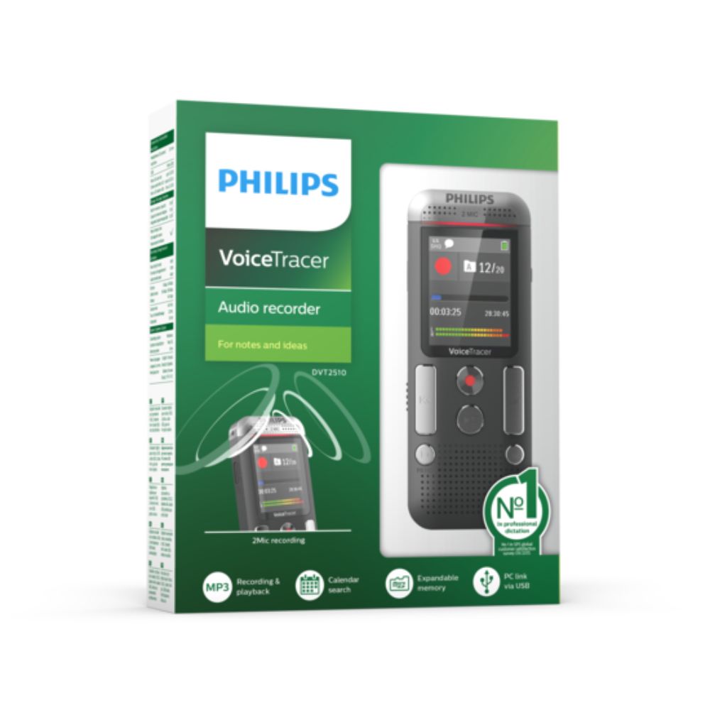Grabadora de audio Philips DVT2510 - 2 micrófonos
