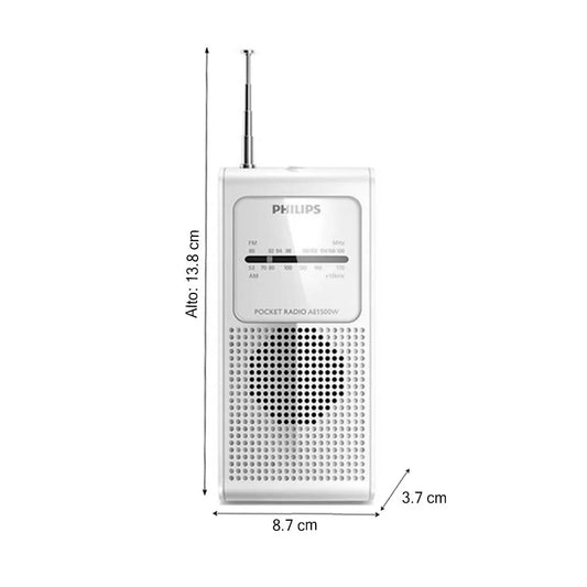 Radio AM/FM portátil Philips AE1500 Blanco