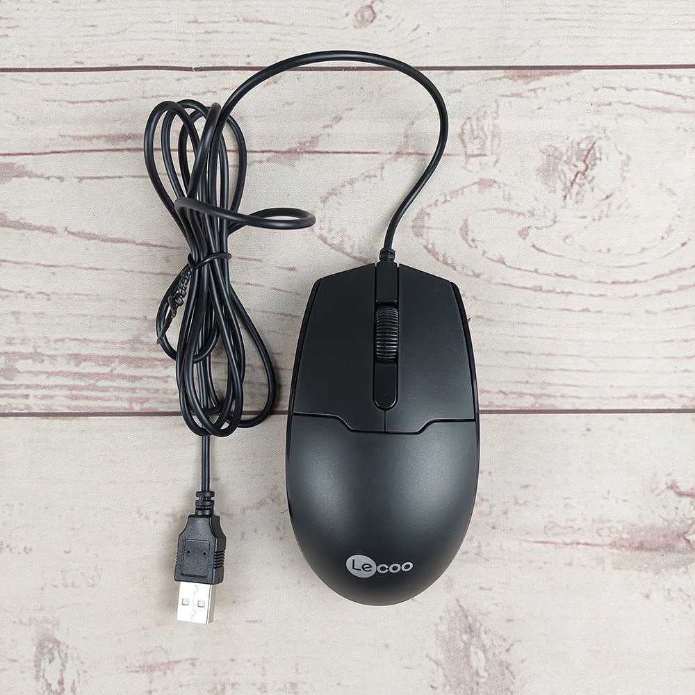 Mouse Alámbrico Lenovo Lecoo Ms101 Negro