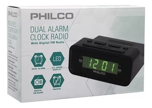 Radio Reloj Despertador Digital PHILCO 1006gr Negro