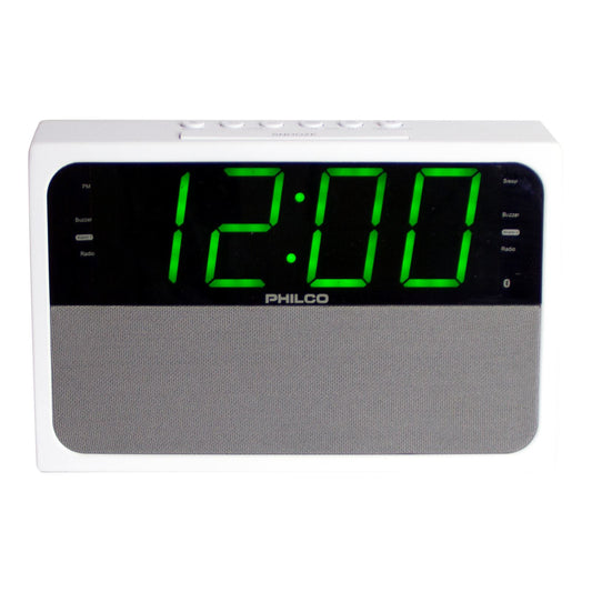 RADIO RELOJ DESPERTADOR PHILCO PAR1018BT-GR DE 1.8 CON ALARMA DUAL