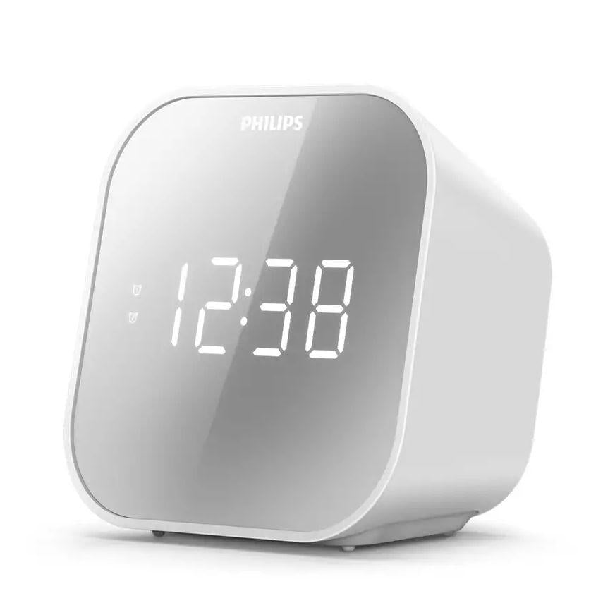 Despertador Philips Radio Pantalla Espejo TAR4406 Blanco