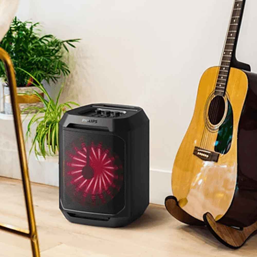 Parlante Philips TAX2208 30W Torre bluetooth karaoke Color Negro