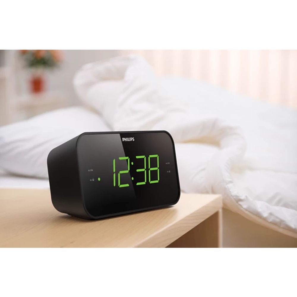 Radio Despertador Reloj Philips Digital Tar3306 Negro