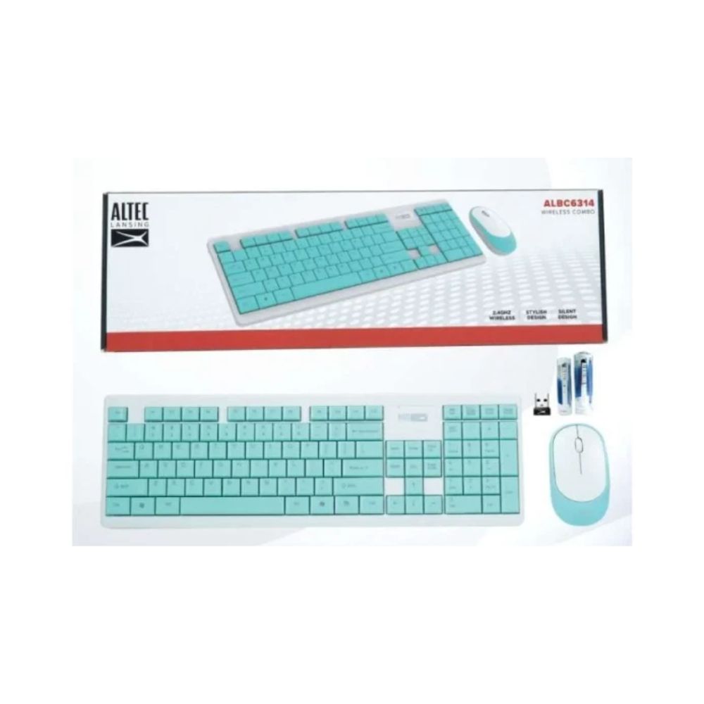 Combo Inalámbrico Altec ALBC6314 - Teclado y Mouse USB ALBC6314 - Celeste