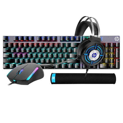 Combo Gaming 4 En 1 Hp Teclado Mouse Headset Mousepad Gm3000