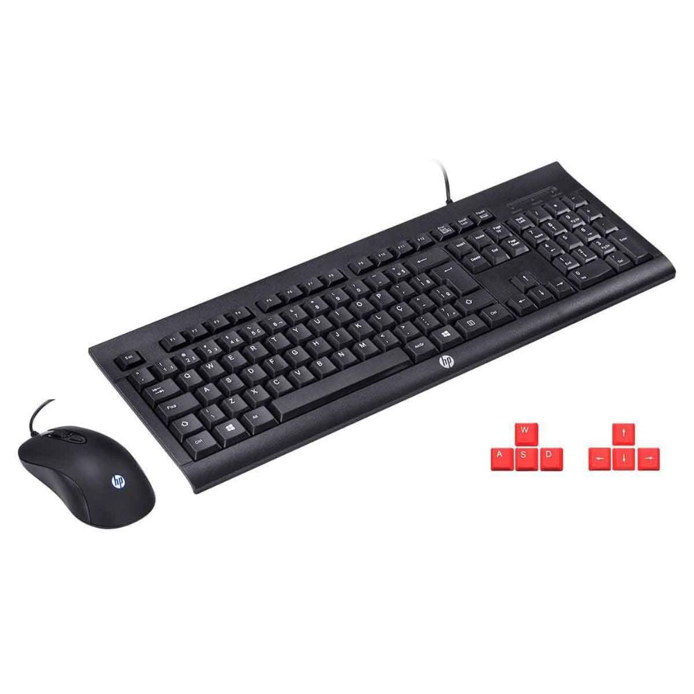 Combo HP Alambrico Teclado y Mouse KM100 - Negro
