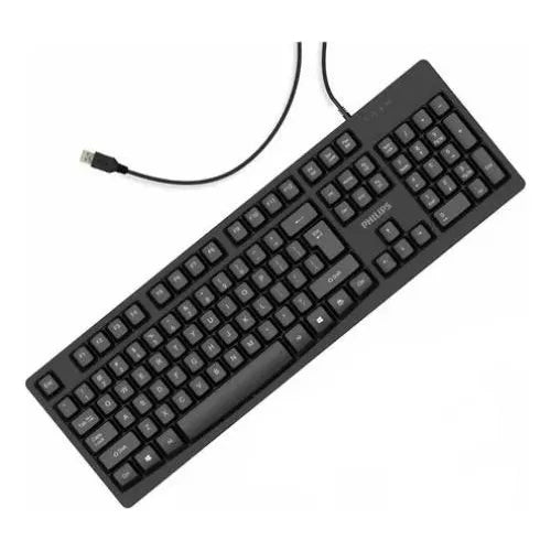 Teclado Philips Alámbrico  SPK6214 Color: Negro