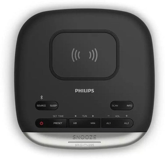 Radio Reloj Digital Philips con Cargador Inalámbrico TAR760637